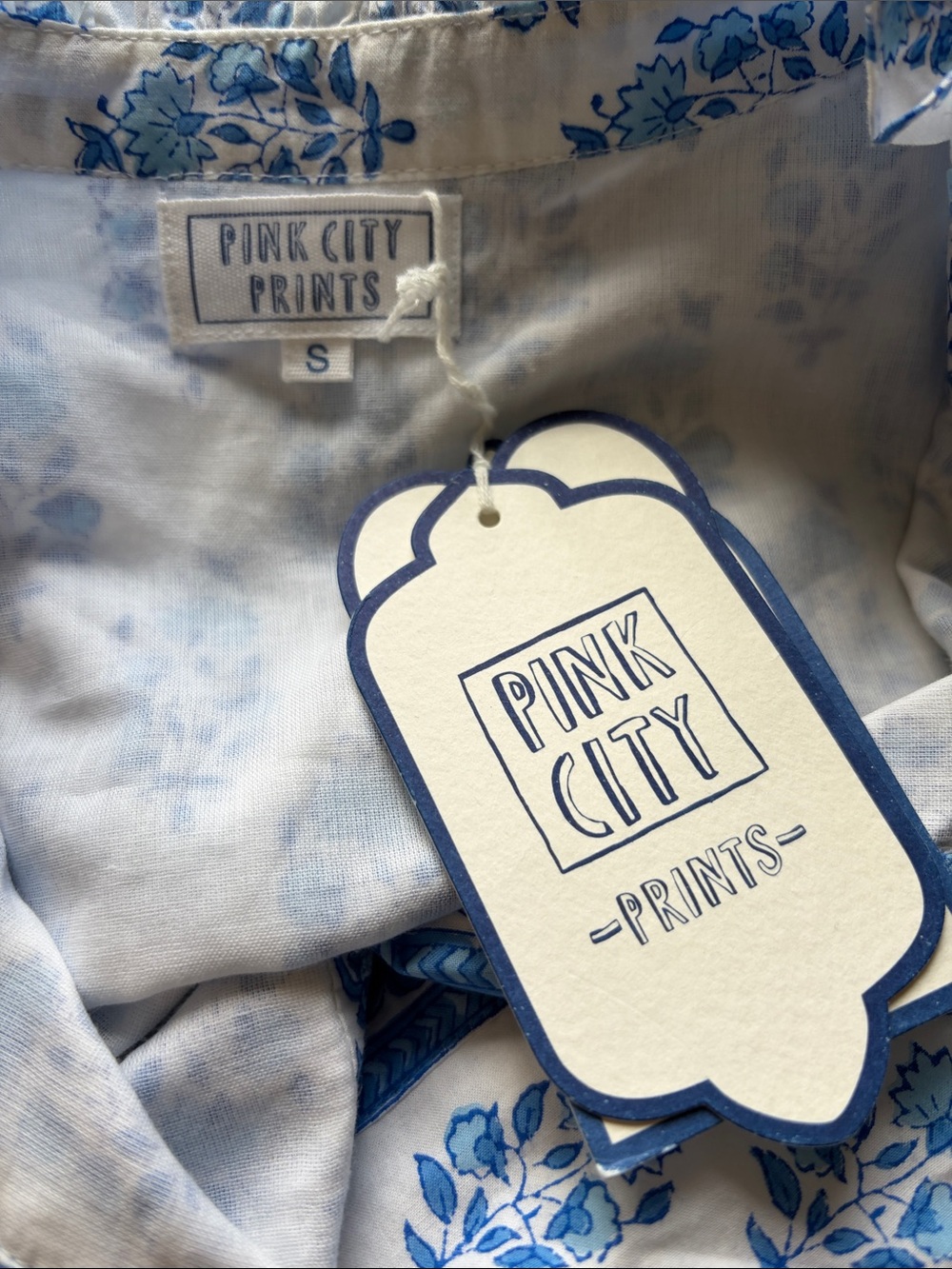 Tuckernuck Pink City Prints Gemma Dress Ocean Mix Blue White Sz S NEW - Picture 11 of 15